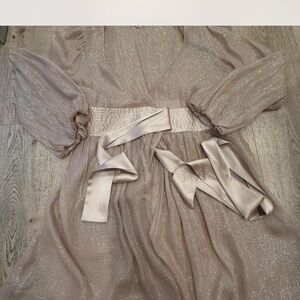 ECI Shimmering Beige Mini Dress